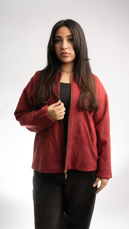 Suede Sweater Jacket