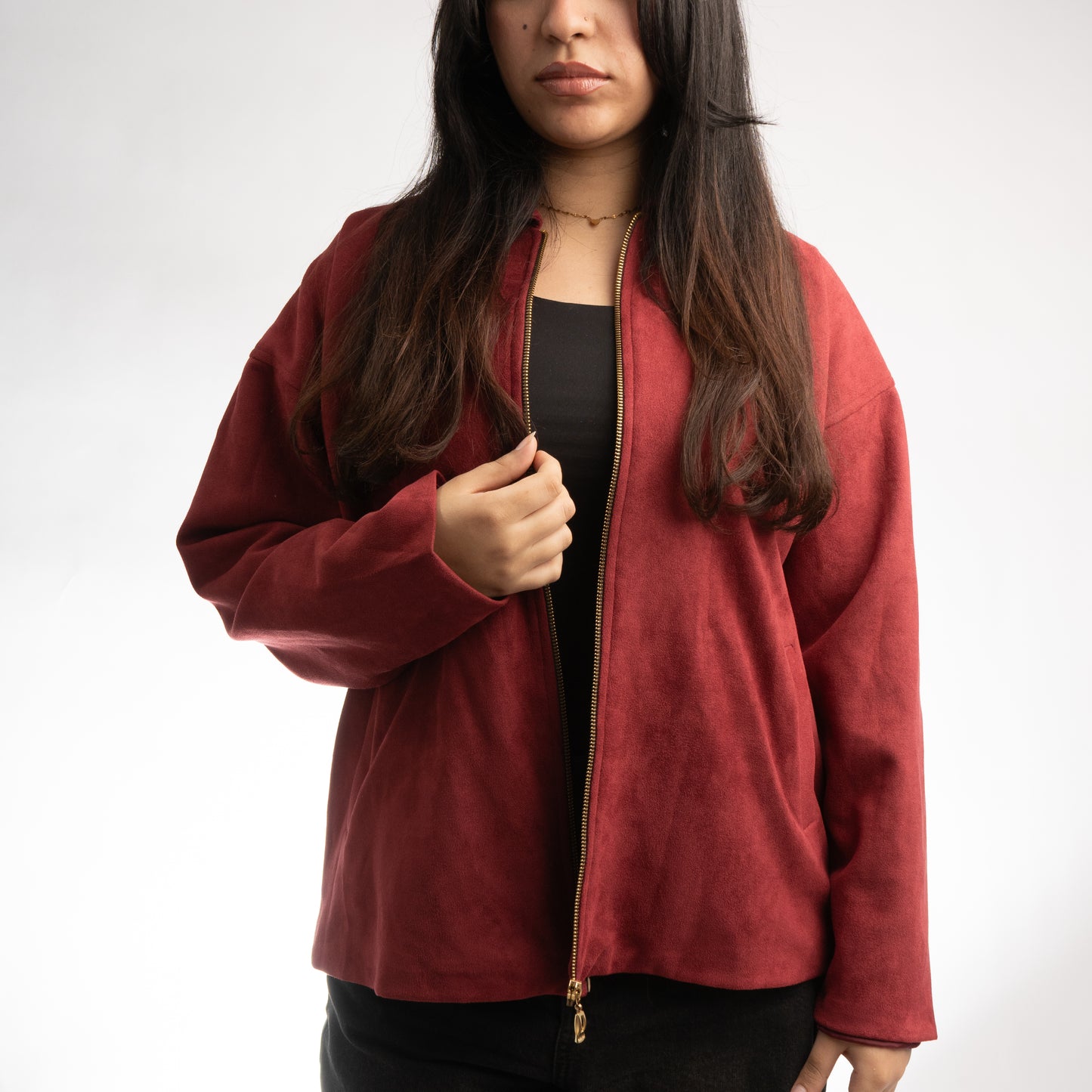 Suede Sweater Jacket
