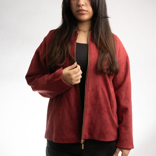Suede Sweater Jacket