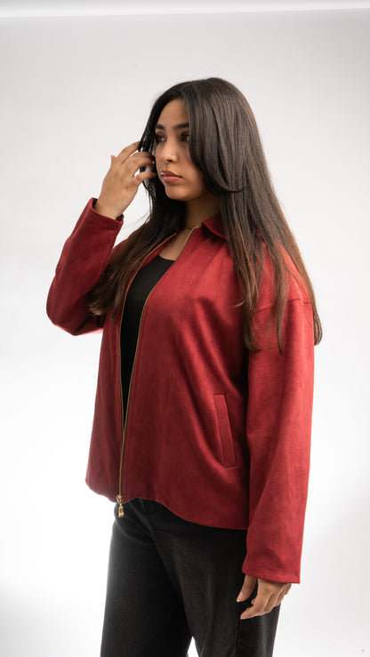 Suede Sweater Jacket