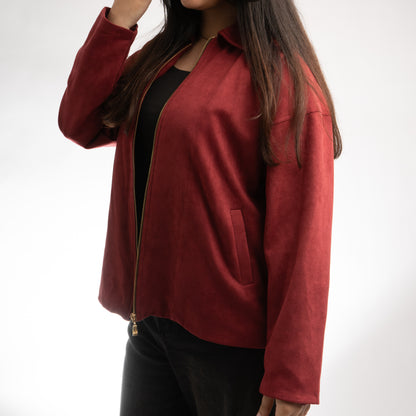 Suede Sweater Jacket