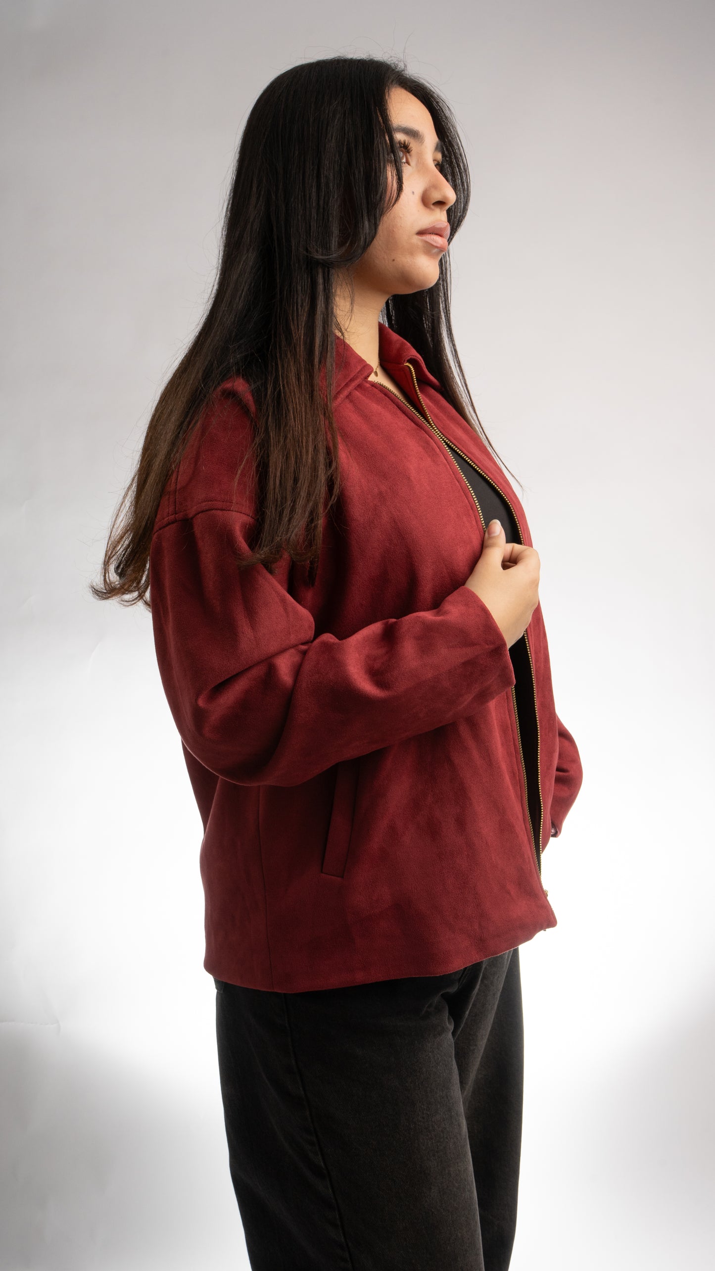 Suede Sweater Jacket