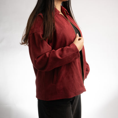 Suede Sweater Jacket