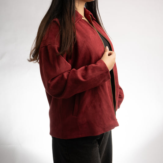 Suede Sweater Jacket