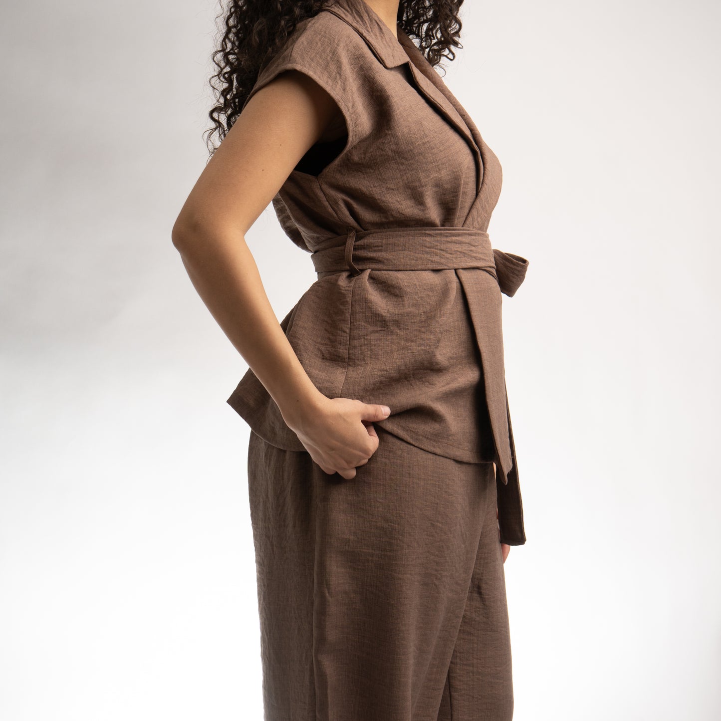 Straight-cut linen Set